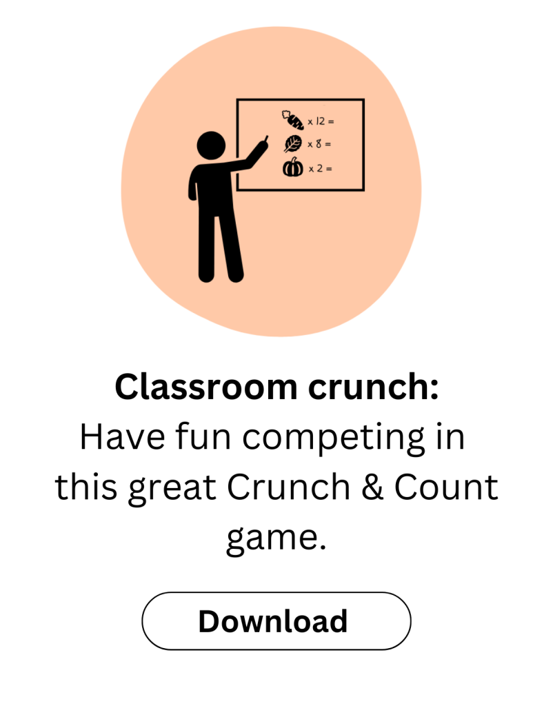 Dowload classroom vegie boost. A printable poster. Play this fun Crunch & Count game and get competitive with other classes.